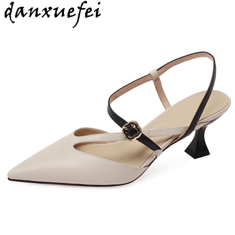 Women's genuine leather cross strap thin high heel slip-on pumps elegant ladies pointed toe slim evening dress sandals shoes, Beige
Women's genuine leather cross strap thin high heel slip-on pumps elegant ladies pointed toe slim evening dress sandals shoes, Beige