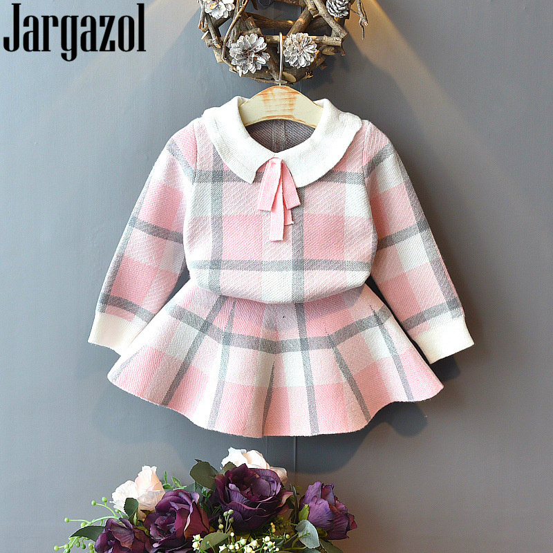 Jargazol Christmas Outfits Winter Kids Clothes Girls Plaid Knit Sweater&skirt Fall Little Girl Clothing Set Children Costume, T00136-3
Jargazol Christmas Outfits Winter Kids Clothes Girls Plaid Knit Sweater&skirt Fall Little Girl Clothing Set Children Costume, T00136-3
