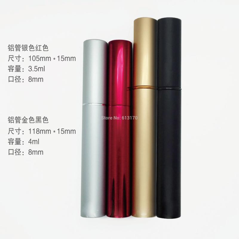 New arrival 3.5ml Aluminum Eyeliner tubes 4ml Empty Eyelash Bottles Gold,Silver,Red,Black,DIY make up Cosmetic packing container