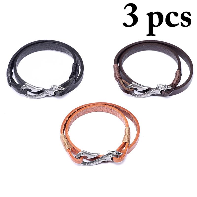 2019 New 3pcs Punk Leather Layered Bracelet Mens Minimalist Jewellery Fashion Man Bracalet Accessories Bijoux
2019 New 3pcs Punk Leather Layered Bracelet Mens Minimalist Jewellery Fashion Man Bracalet Accessories Bijoux