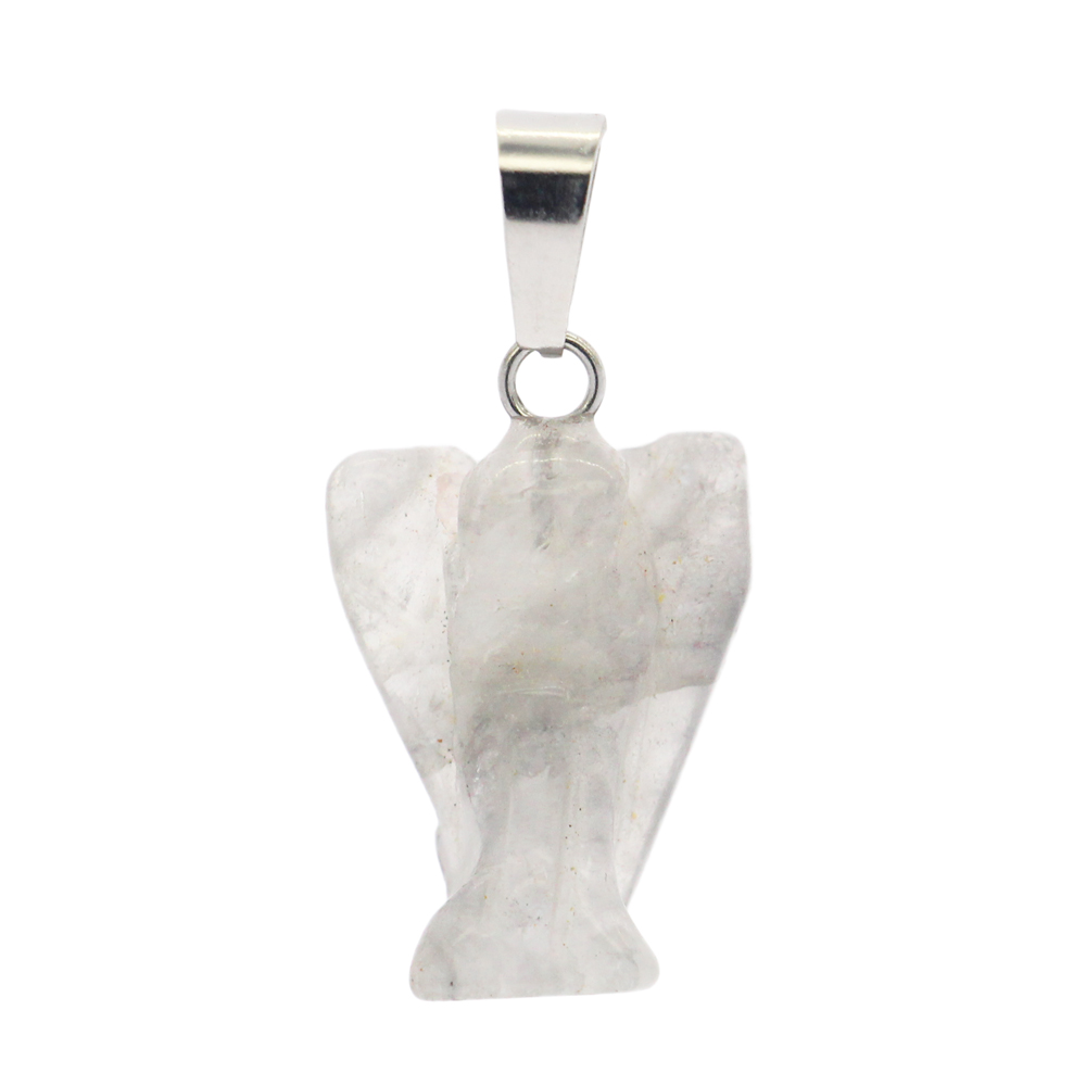 Natural stone carving angel pendant agate stone angel pendant DIY semi-precious stone pendant set