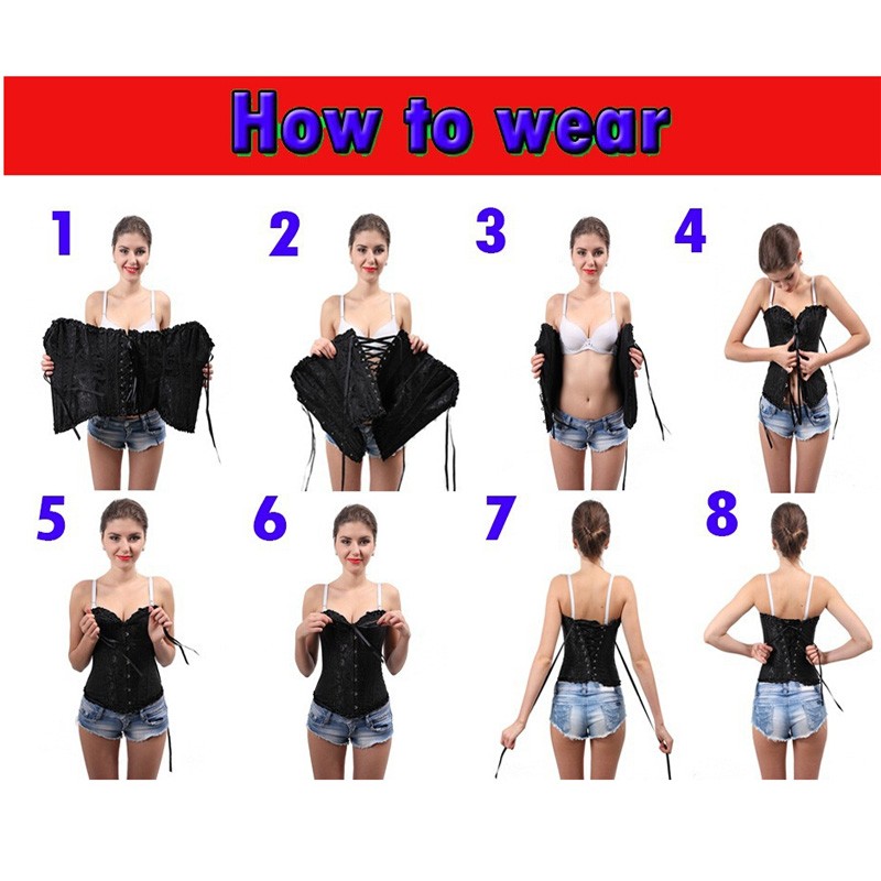 Women Plus Size S-6XL Fashion Classic Lace-up Overbust Bustier Dance Corset Top with Lace Trim Details Free Drop Ship
