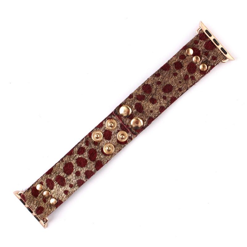 Bangle ZWPON Fashion Leopard Genuine Leather Watch Band Baraclets For Woman Snap Button Polka Spot Accessories Wristband1