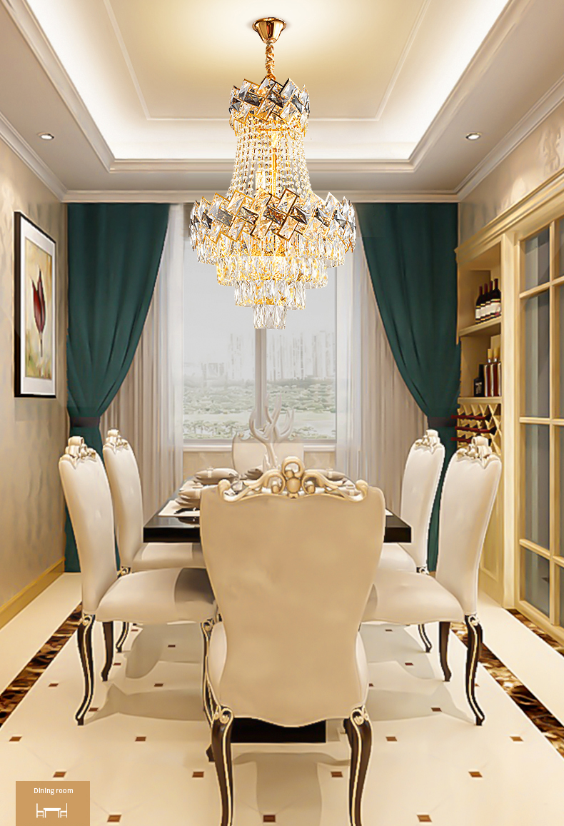 Modern Crystal Chandeliers Lights Fixture LED Light American K9 Crystal Chandelier Home Indoor Lighting Hotel Hall Restaurant Hanging Lamps