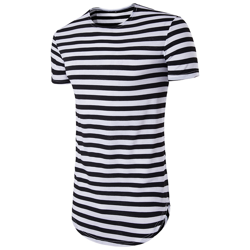 E-BAIHUI Simple Casual Wild Hit Color Stripes Men's T-shirt Hip-hop Men's Streetwear Short-sleeved Long Male T-shirt L060, White;black
E-BAIHUI Simple Casual Wild Hit Color Stripes Men's T-shirt Hip-hop Men's Streetwear Short-sleeved Long Male T-shirt L060, White;black