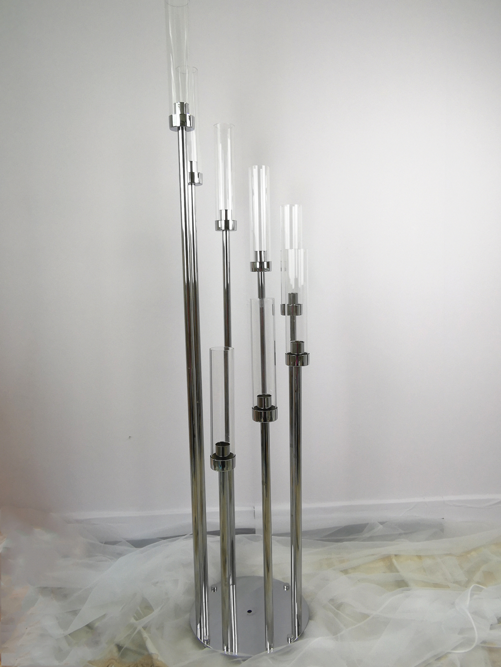 Metal Candle Holders Round Base Candlestick Table Candelabrum Wedding Centerpiece Candelabra Party Luxury Christmas Home Decoration XJ260305