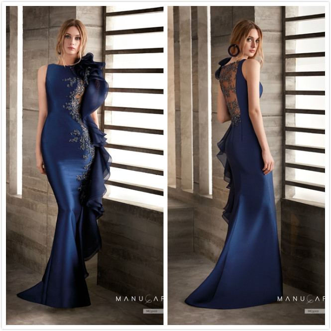 mermaid lace beaded african evening dresses satin navy blue prom dresses sexy cheap formal party bridesmaid pageant gowns