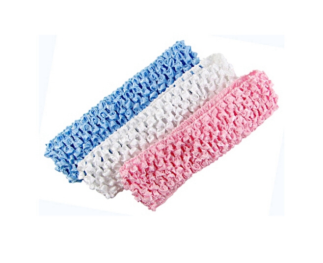 Crochet Elastic Hair Band Scrunchie For Girl Baby Bow Flower Headwear Accessories Soft 14X4CM Headband Woman Children Ponytail Holders Hairband FD6502