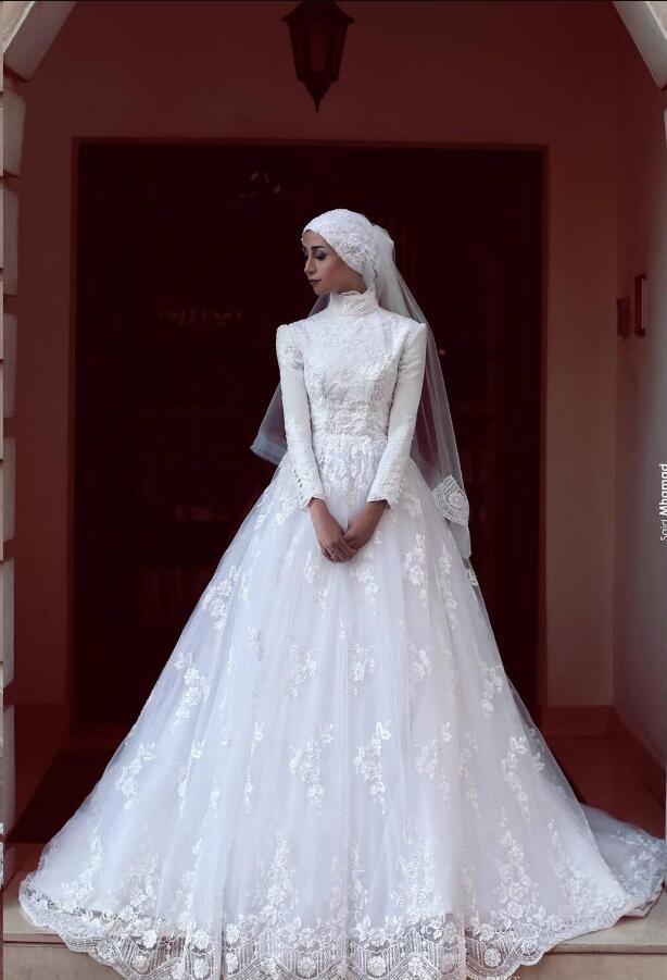 Amazing Lace Muslim Wedding Dresses 2017 High Neck Long Sleeve A Line White Bridal Gowns Sweep Train Wedding Gowns Custom Made Vestidos, Coral
Amazing Lace Muslim Wedding Dresses 2017 High Neck Long Sleeve A Line White Bridal Gowns Sweep Train Wedding Gowns Custom Made Vestidos, Coral