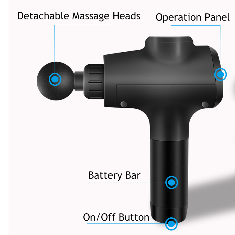 Electric adjustable massage gun for neck back roller muscle massager machine anti cellulite slimming body massager LY191213