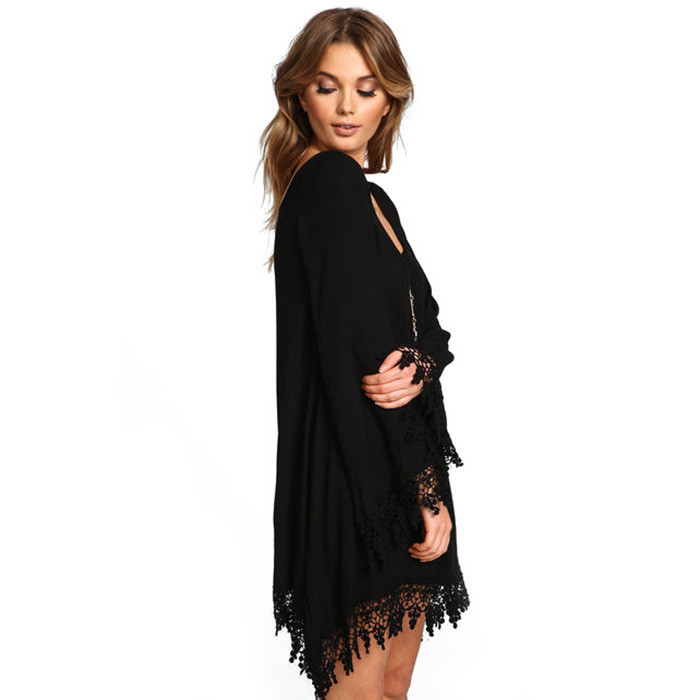 hot sale Solid Chiffon Plus Size Dress Women Fashion Tassel Hem Irregular Vintage Dress For Ladies Casual Loose 6xl Oversized Party Dress