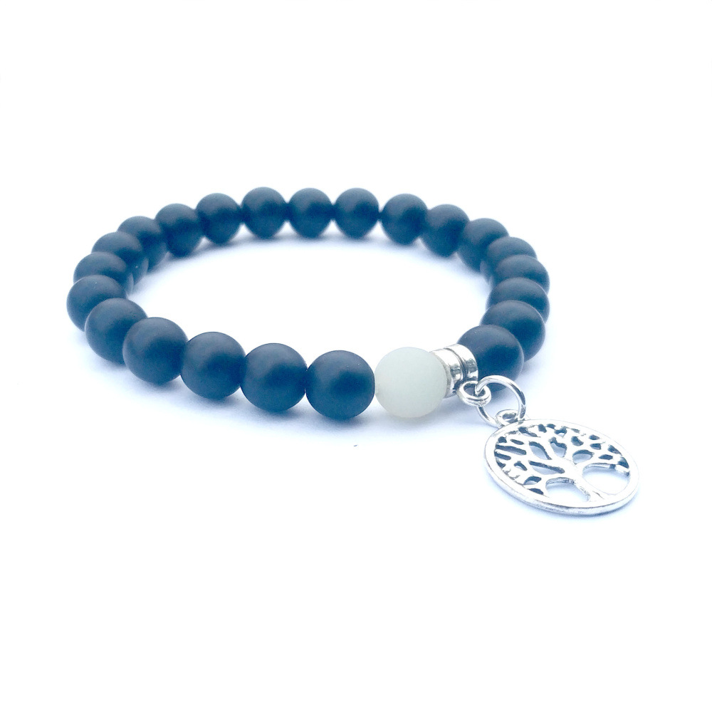 8mm natural stone Amazon agate life tree pendant bracelet lovers brothers friendship meaning energy bracelet
