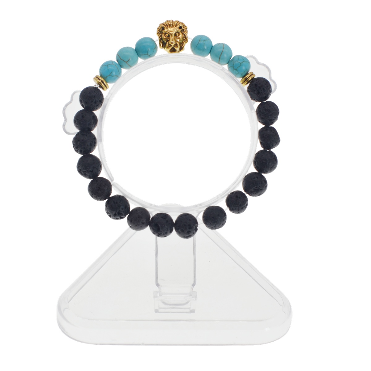 Natural Lava Beads Bead Bracelet Essential Oil Diffusion Yoga Retro Elastic Bead Bracelet Gift Women