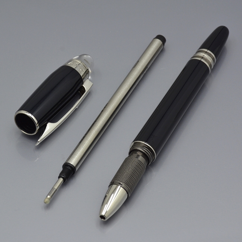 wholesale Hot sales Black Sier ballpoint / Roller ball pen with Crystal Head office stationery business Calligraphy ink pens Gift No Box