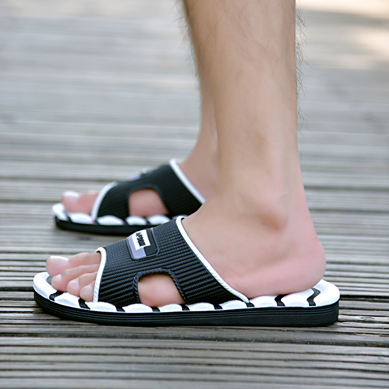 Man Slippers Beach Sandals Stripes Soft Mas Flip Flops for Men Slides Mens Slippers Outdoor Comfort Slipper Pantuflas De Hombre Invierno