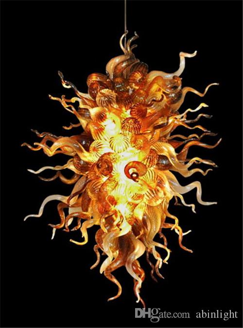 Modern and Small Hand Blown Murano Style Glass Chandelier Amber Colored Art Decorative Hotel Decor Glass Chandelier Light
Modern and Small Hand Blown Murano Style Glass Chandelier Amber Colored Art Decorative Hotel Decor Glass Chandelier Light