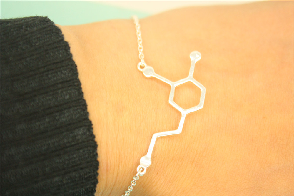 30PCS Formula Hormone Dopamine Molecule Bracelets hormone chemical Molecules 5-ht Pendant Bracelets Nurse Jewelry