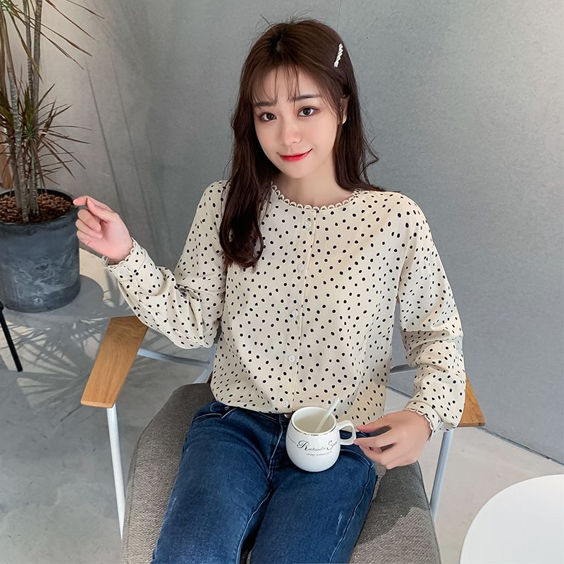 Sweet Women Lace Long-sleeved Polka Dot Chiffon Shirt Women' Loose Elegant Casual Blouses Tops, As pic
Sweet Women Lace Long-sleeved Polka Dot Chiffon Shirt Women' Loose Elegant Casual Blouses Tops, As pic