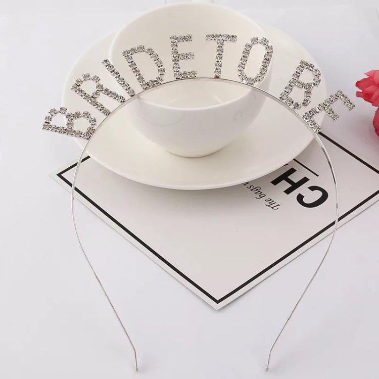 Ladies Alphabet Alloy Hair Hoop Rhinestones Words Fashion Wedding Headband Gold And Silver Wholesale