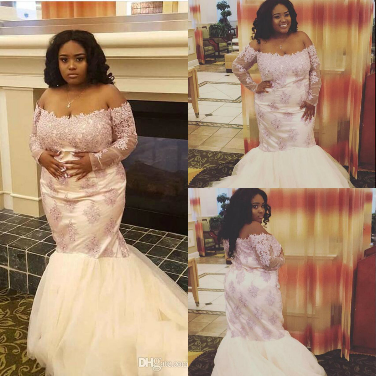2019 Plus Size Mermaid Prom Dresses With Long Sleeves Off The Shoulder Floor Length Lace Appliqued Formal Evening Party Gowns Wear, Black
2019 Plus Size Mermaid Prom Dresses With Long Sleeves Off The Shoulder Floor Length Lace Appliqued Formal Evening Party Gowns Wear, Black