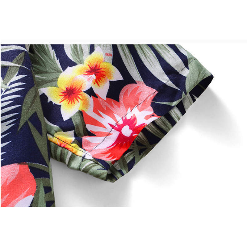 Shirt Men Summer New Short Sleeve Hawaiian Shirt Mens Casual Button Down Dress Shirts for Holiday Chemise 7XL