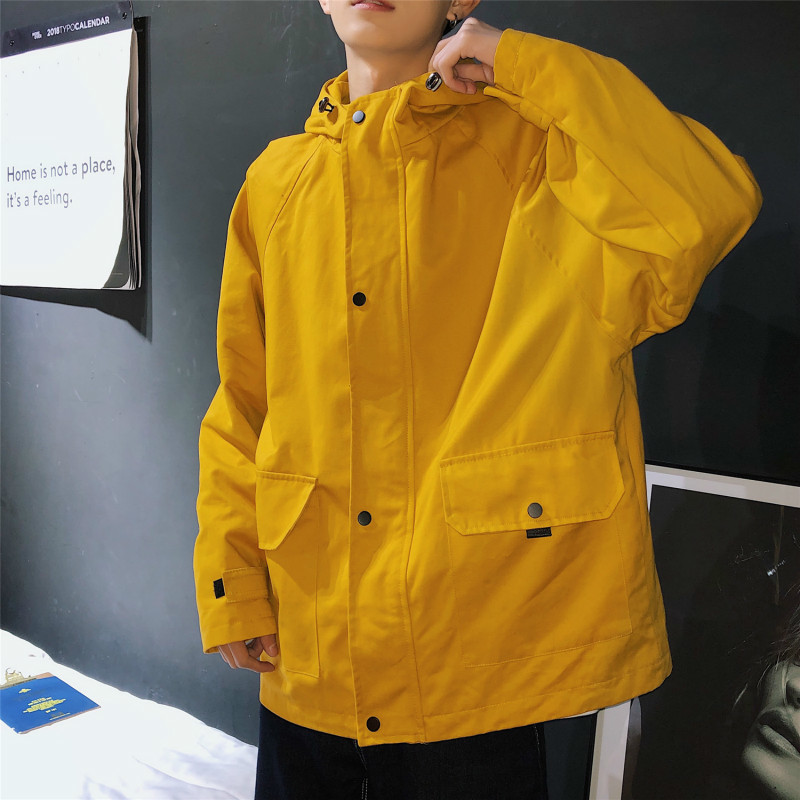 Male Jacket 2020 Spring New windbreaker More Pocket Work Clothes Even Hat Loose Coat hip hop Solid Color Black Yellow
Male Jacket 2020 Spring New windbreaker More Pocket Work Clothes Even Hat Loose Coat hip hop Solid Color Black Yellow