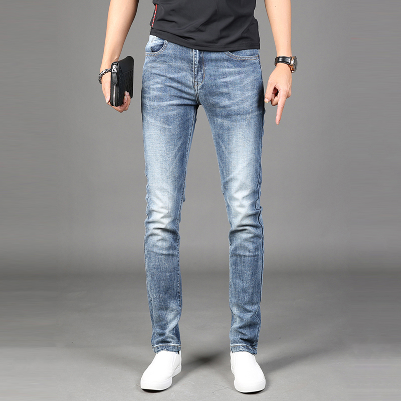 2020 Summer Jeans Men's Fashion Straight Slim Fit Light Blue Jean Korean Style Stretch Thin Denim Pants
2020 Summer Jeans Men's Fashion Straight Slim Fit Light Blue Jean Korean Style Stretch Thin Denim Pants