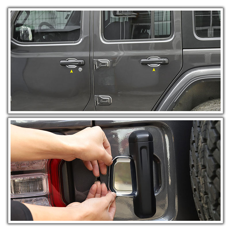 ABS Car Outer Door Bowl Decoration Chrome 4Door For Jeep Wrangler JL 2018+ High Quality Auto Exterior Accessories
