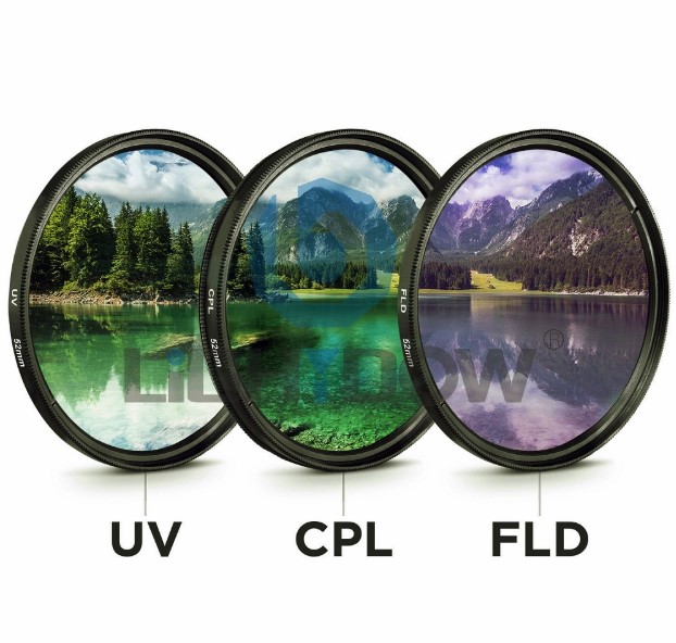 

49MM 52MM 55MM 58MM 62MM 67MM 72MM 77MM UV+CPL+FLD 3 in 1 Lens Filter with Bag for Canon Nikon Sony Pentax Camera Lens