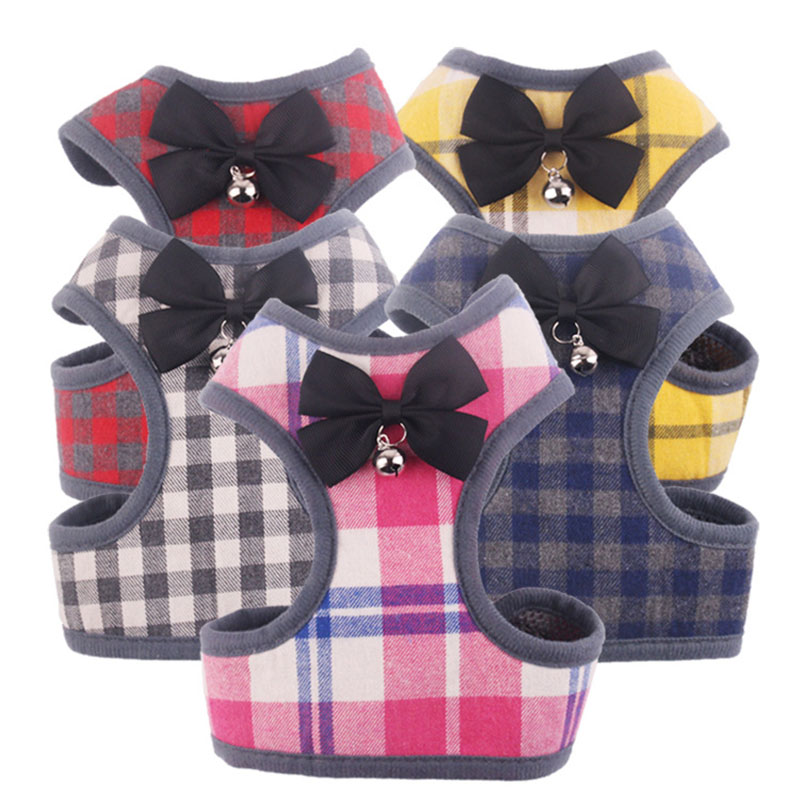 Fashion Plaid Printed Pet Harnesses Cute Bow Knot Bell Dog Vest High Quality Cat Dog Harnesses with Leashes
Fashion Plaid Printed Pet Harnesses Cute Bow Knot Bell Dog Vest High Quality Cat Dog Harnesses with Leashes