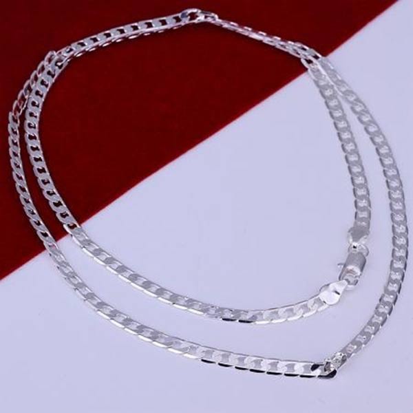 925 Sterling Silver Jewelry Men Flat Sideways Chain Necklace 4MM 16/18/20/22/24/26/28/30inch LL@17
925 Sterling Silver Jewelry Men Flat Sideways Chain Necklace 4MM 16/18/20/22/24/26/28/30inch LL@17