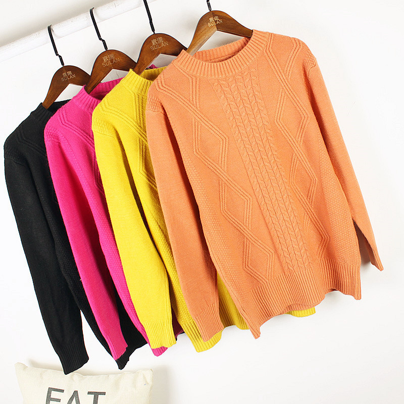 Sweater Woman Knitted Solid Color Pullover Ribbed Sweater O-neck Student Wear Contracted style, Beige
Sweater Woman Knitted Solid Color Pullover Ribbed Sweater O-neck Student Wear Contracted style, Beige