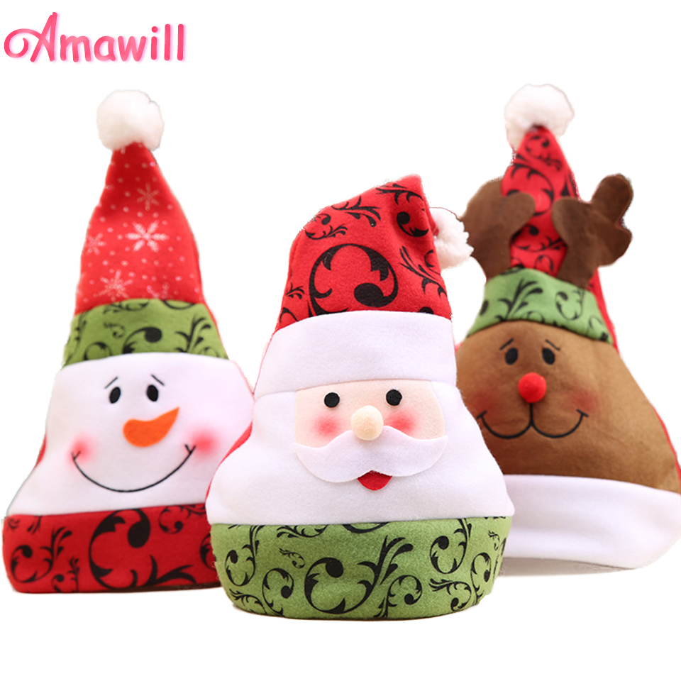 Amawill New Style Cute Creative Cap Santa Claus Snowman Reindeer Christmas Hat Kids and Adults Favors New Year Children Gifts 8D
Amawill New Style Cute Creative Cap Santa Claus Snowman Reindeer Christmas Hat Kids and Adults Favors New Year Children Gifts 8D