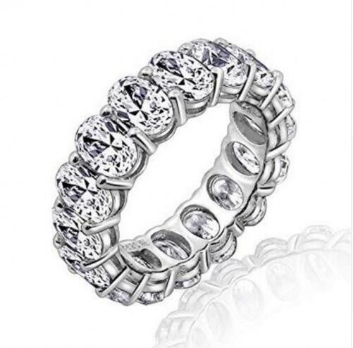 Vecalon 8 styles Lustre Promise Wedding Band Ring 925 Sterling Silver Diamond Engagement rings for women men Jewelry