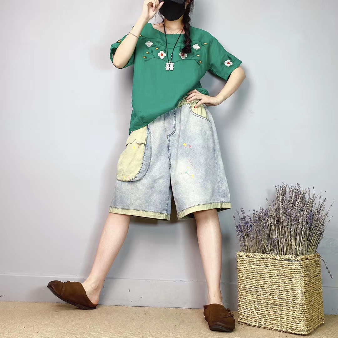 Lemon Yellow Female Embroidery Painting Elastic Waist High Waist Jeans Bk4765
Lemon Yellow Female Embroidery Painting Elastic Waist High Waist Jeans Bk4765