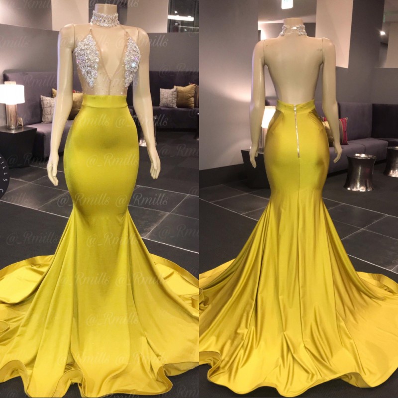 V Neck Sleeveless Sexy Mermaid Prom Dresses 2020 Sweep Train Crytal Stain Formal African Evening Dress Special Occasion Gowns, Same as picture 
V Neck Sleeveless Sexy Mermaid Prom Dresses 2020 Sweep Train Crytal Stain Formal African Evening Dress Special Occasion Gowns, Same as picture