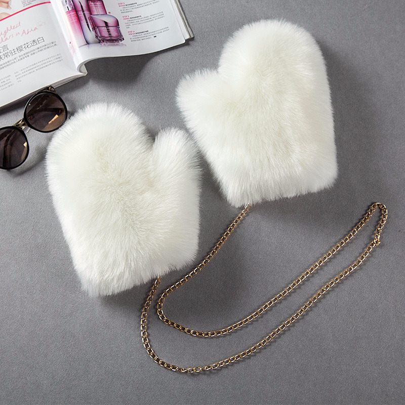 Faux fox fur Mittens Female Gloves Lined pu Glove Russian winter Removable Chain Fur White Gloves womens fashion gloves D19011005