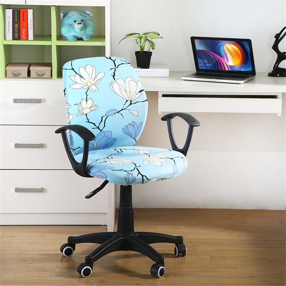 Universal Elastic Spandex Fabric Split Chair Back Cover+Seat Cover Anti-dirty Office Computer Chair Cover Stretch Case