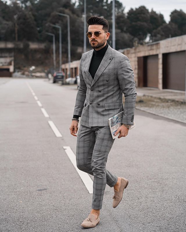 gray plaid men blazer wedding suit slim fit 2 pieces groom tuxedos best mens prom suits jacketpants custom made