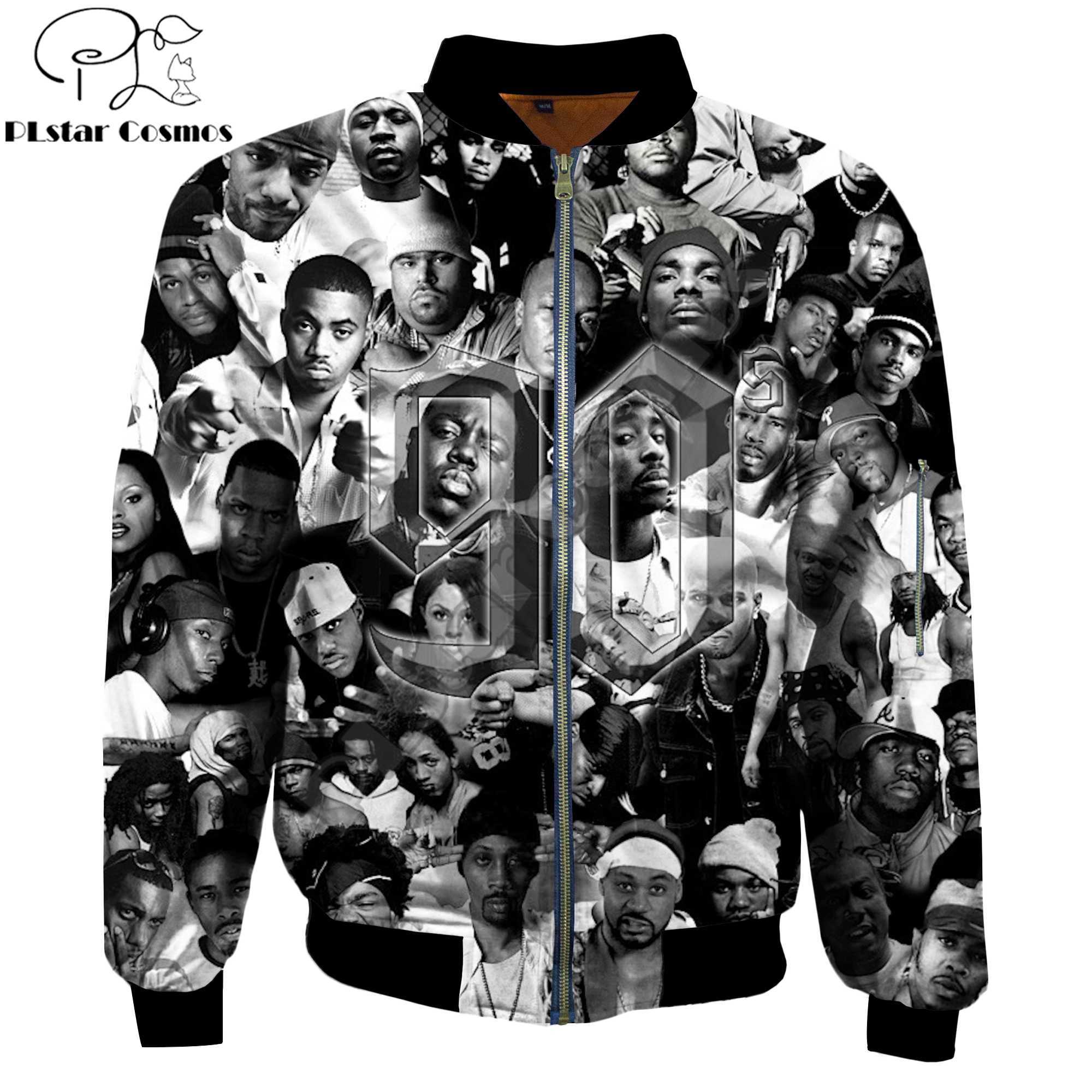 Fashion Men's Warm bomber jackets 90s rapper 2pac Tupac Printed 3d Thick Long Sleeve pocket outwear Unisex Casual Zipper jacket, Color as the picture
Fashion Men's Warm bomber jackets 90s rapper 2pac Tupac Printed 3d Thick Long Sleeve pocket outwear Unisex Casual Zipper jacket, Color as the picture