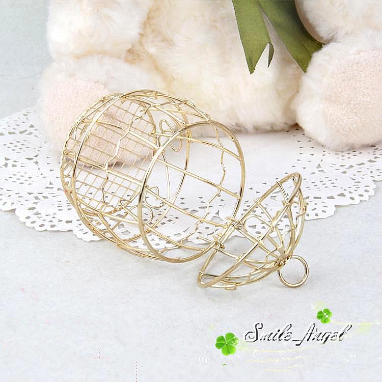 Wedding Favor Box European creative Gold Matel Boxes romantic wrought iron birdcage wedding candy box tin box wholesale Wedding Favors