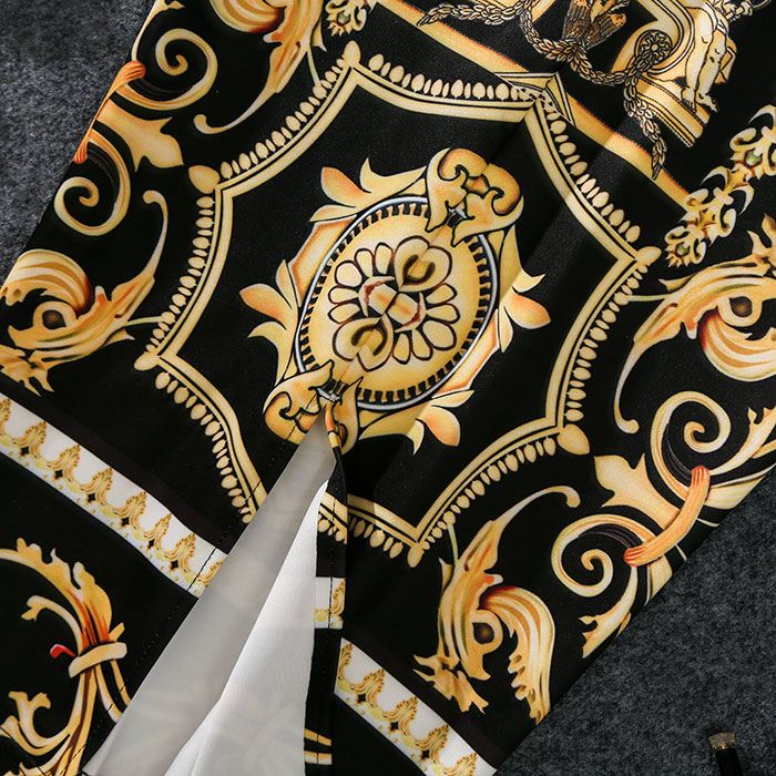 -Coming European Women Autumn Print Pencil Skirt High Stretch Abstract Pattern Midi Slip Hip Skirt Female LY191203