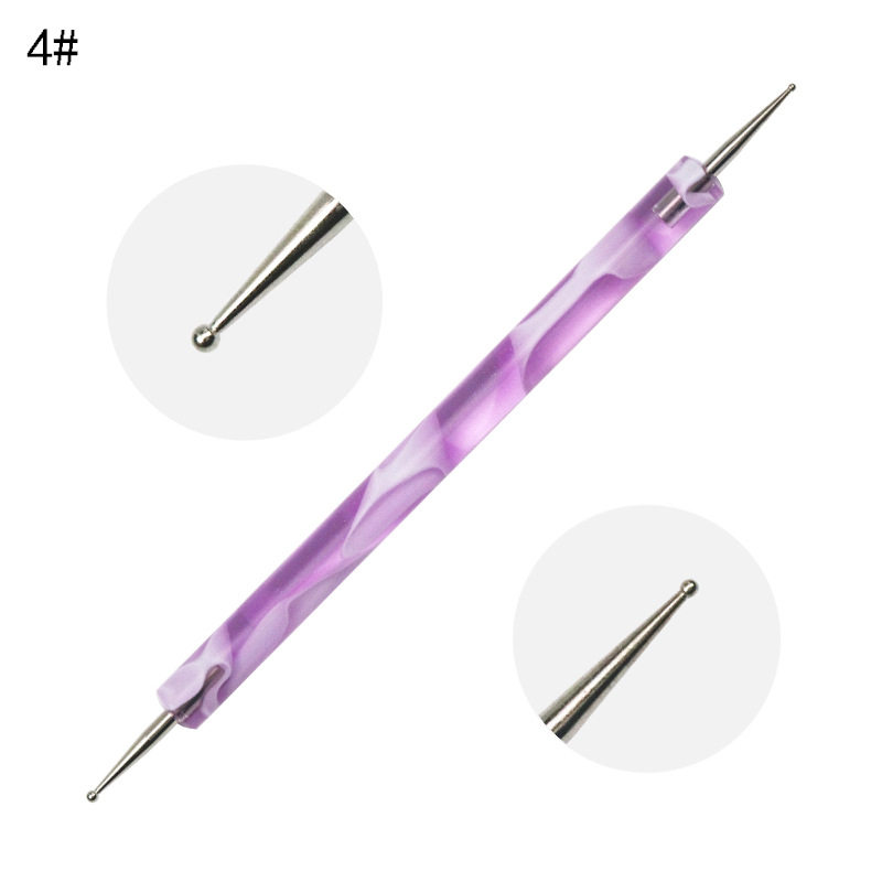 5pcs Crystal Nail Art Brush Pen Carving Em Shaping Hollow Sculpture Acrylic Manicure Dotting Tools Herramientas Para Hacer Puntos En Manicura Acrilica