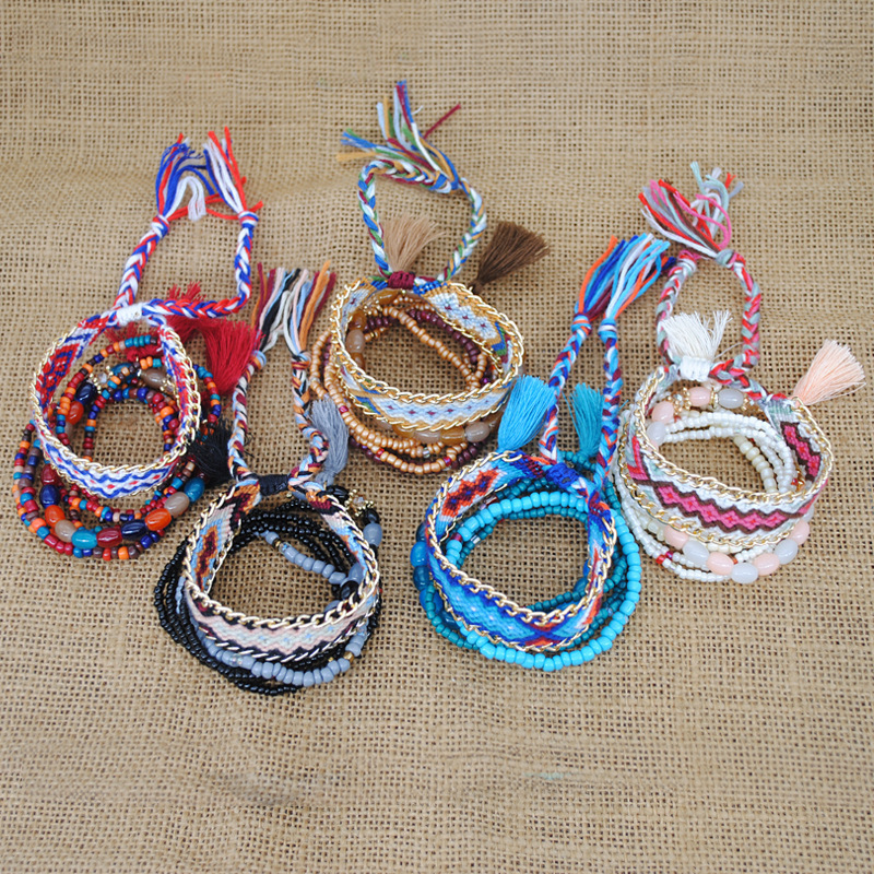 Bohemia multi-layer beads bracelet cloth woven winding elastic rope bracelet female
Bohemia multi-layer beads bracelet cloth woven winding elastic rope bracelet female