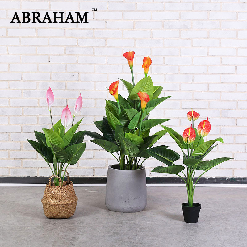 70cm 3 Heads Calla lily Plants Big Artificial Tree Tropical Fake Palm Tree Green Plastic Leaves PU Flower For Home Wedding Decor, 70cm with pot a
70cm 3 Heads Calla lily Plants Big Artificial Tree Tropical Fake Palm Tree Green Plastic Leaves PU Flower For Home Wedding Decor, 70cm with pot a