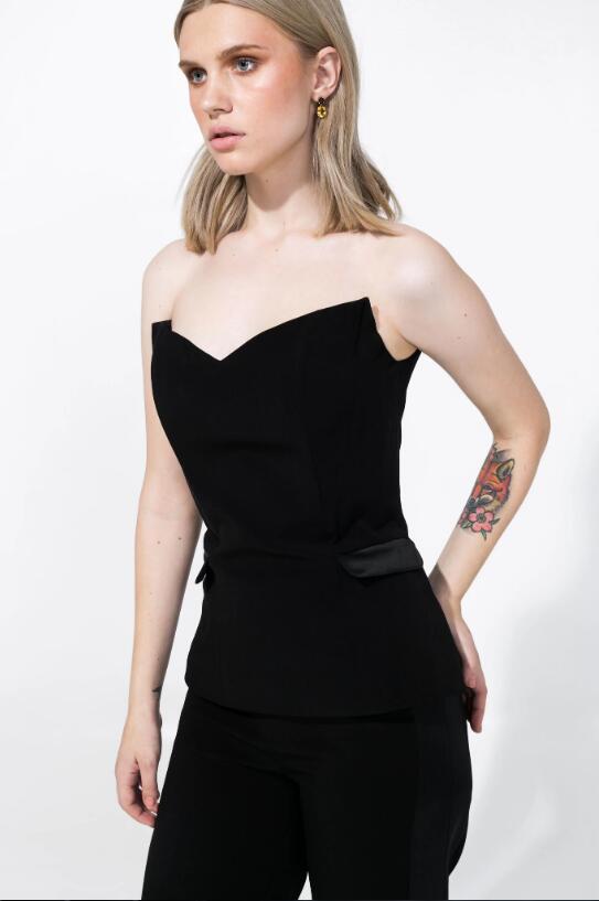 2020 Black Prom Jumpsuits Sweetheart Women Pantsuits Satin Dresses Floor Length Formal Evening Gowns Party Wear Robe De Soiree