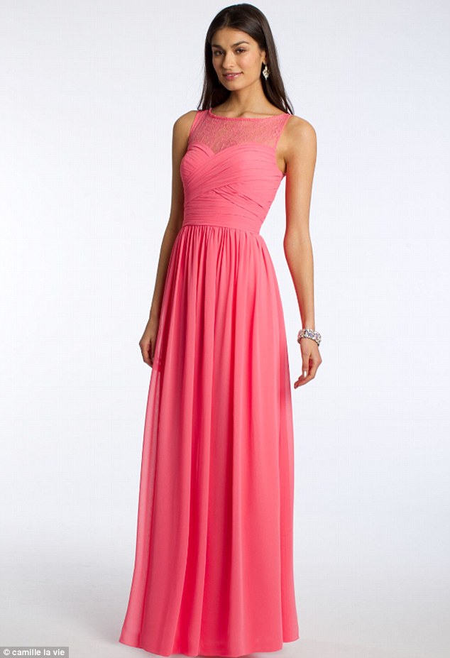 Pink Long Bridesmaid Dresses Mixed Neckline Chiffon Summer Lace Formal Prom Party Maid Of Honor Dresses Plus Size Custom Made