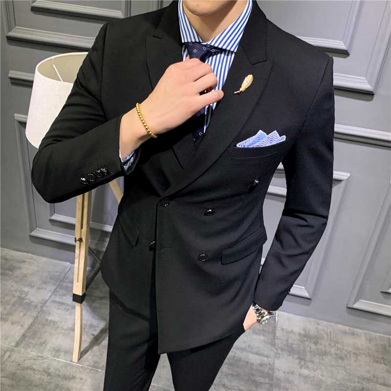 3 Piece Suits Men 2020 Double Breasted Formal Wedding Suits For Men Costume Homme (Jacket+Pants+Vest) Slim Fit Tuxedo Suit, Champagne
3 Piece Suits Men 2020 Double Breasted Formal Wedding Suits For Men Costume Homme (Jacket+Pants+Vest) Slim Fit Tuxedo Suit, Champagne