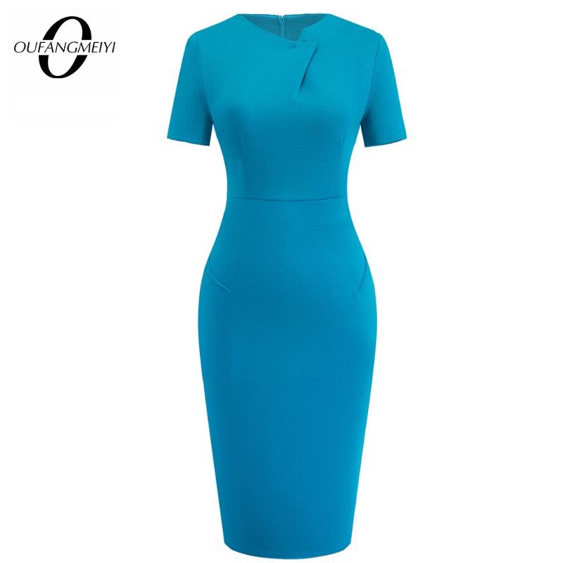 Women Elegant Solid Color Business Office Dress Chic O Neck Slim Morden Pencil Dress EB496, Black
Women Elegant Solid Color Business Office Dress Chic O Neck Slim Morden Pencil Dress EB496, Black