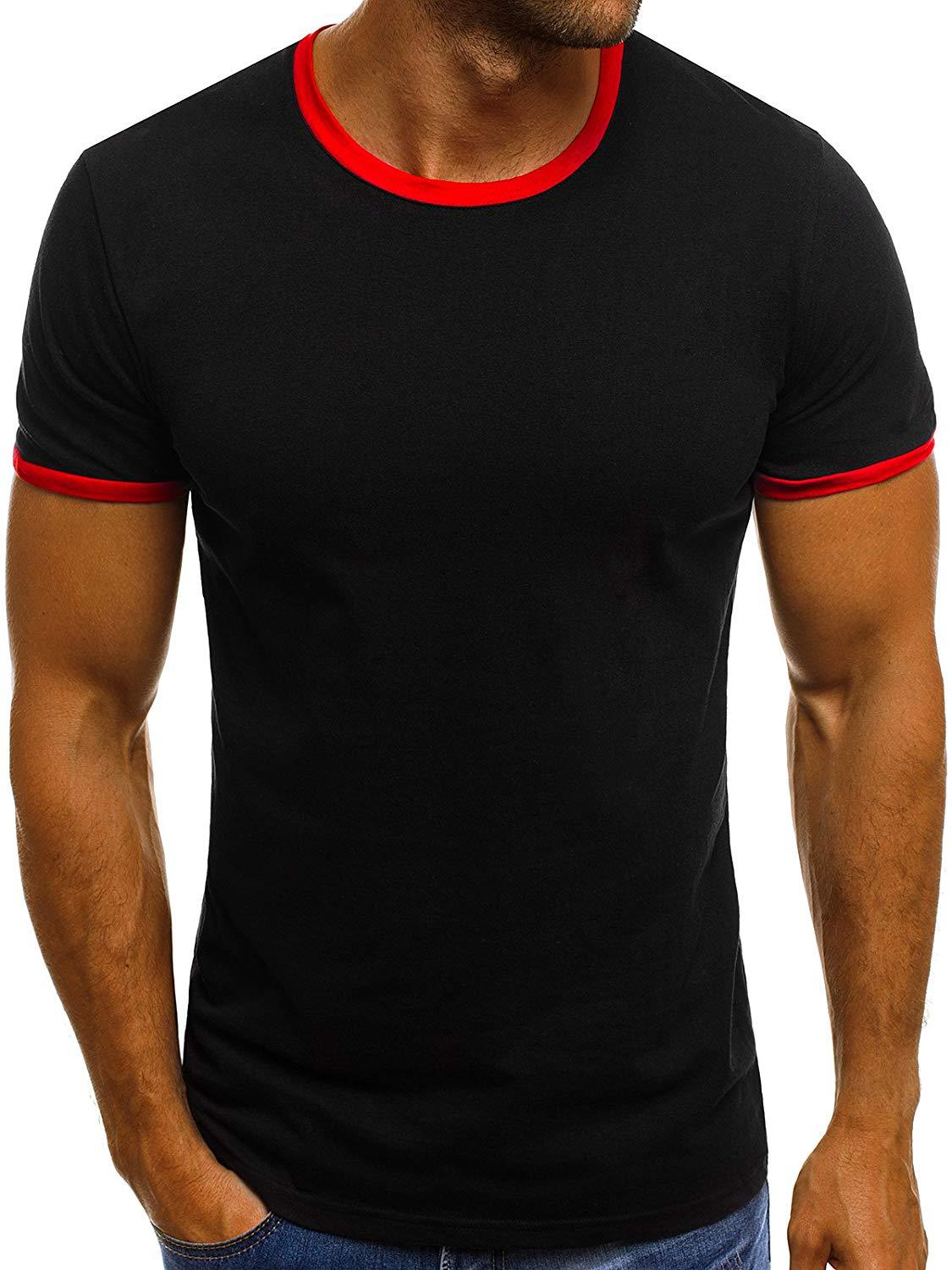 2020 New Men's Cotton T Shirt Solid Color Tee Tops Fashion 5 Colors Casual O Neck Tee Shirt